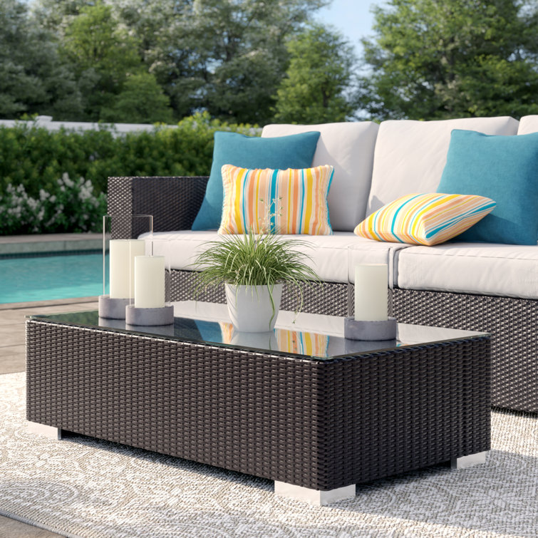 Sol 72 Outdoor™ Brentwood Glass Outdoor Coffee Table & Reviews | Wayfair